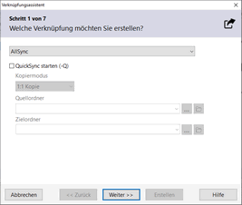 AllSync Verknüpfungsassistent